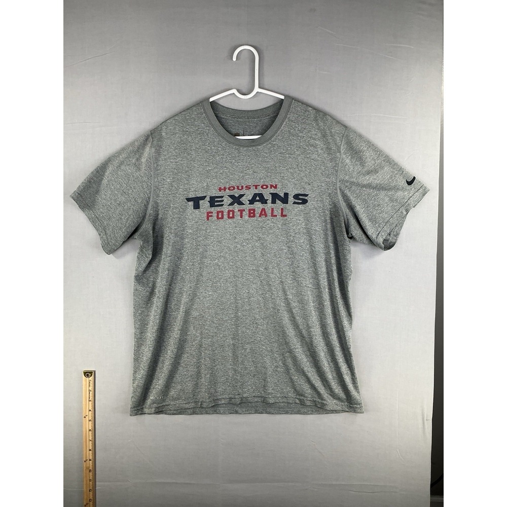 Nike Houston Texans Football T Shirt Gray Mens Size XL NFL Dri-Fit